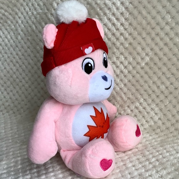 Basic Fun Plush True North Care Bear Canadian Exclusive Pink Red Hat Maple Leaf - Picture 8 of 16